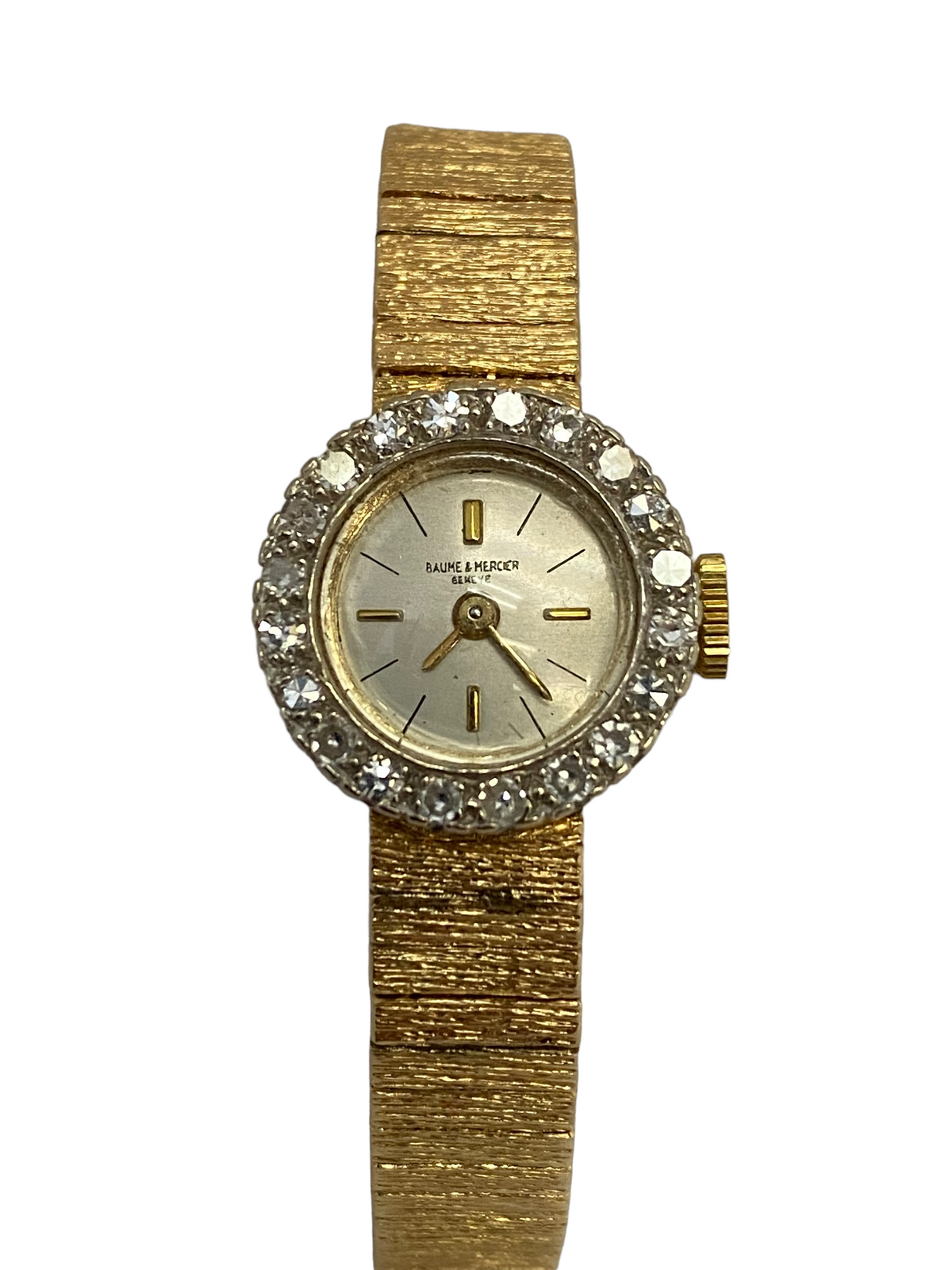 Vintage Baume & Mercier 14K Yellow Gold Diamond Bezel Women's Watch