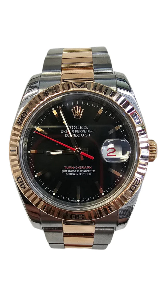 ROLEX DATEJUST ROSE GOLD AND STEEL TURN-O-GRAPH