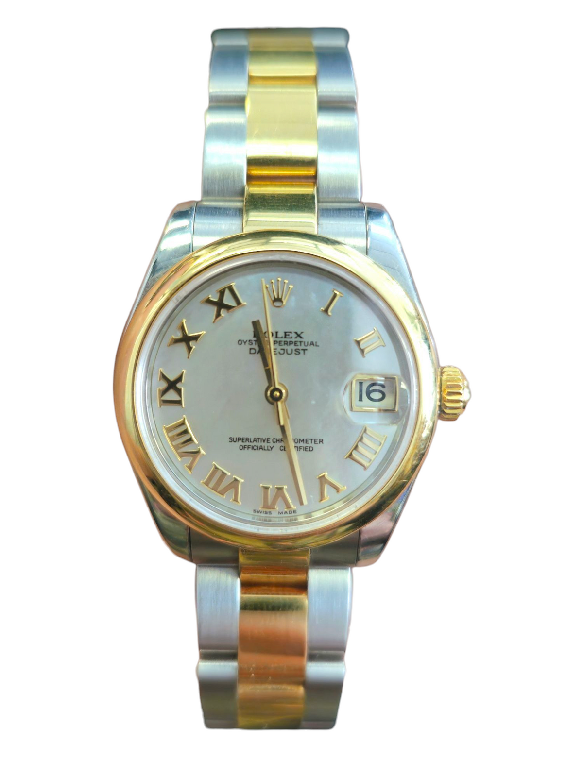 Pre-owned Rolex Two Tone Datejust 31mm Mother of Pearl Dial