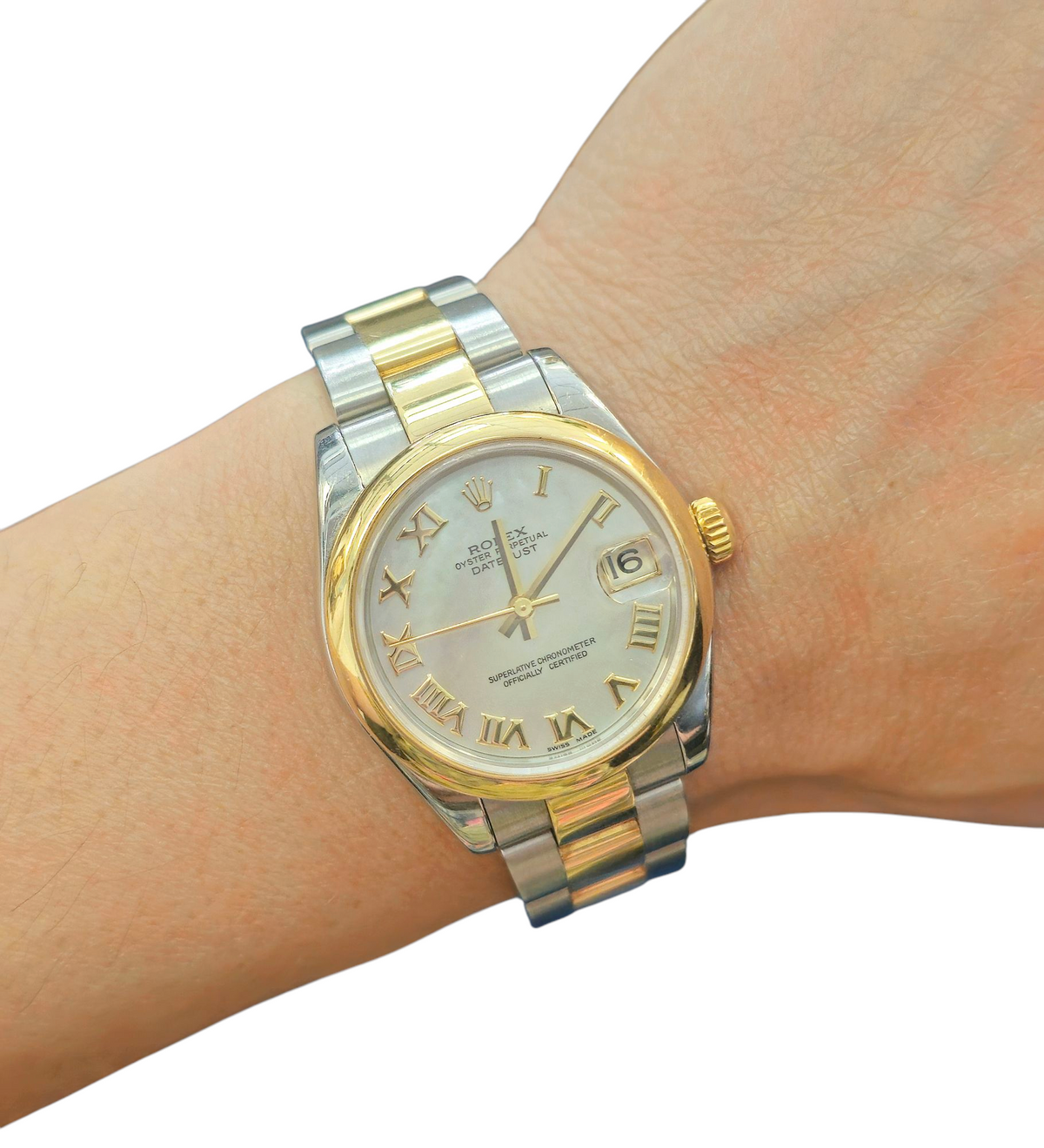 Pre-owned Rolex Two Tone Datejust 31mm Mother of Pearl Dial