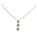 Triple Diamond Cluster Pendant Necklace in 14 Karat Yellow Gold