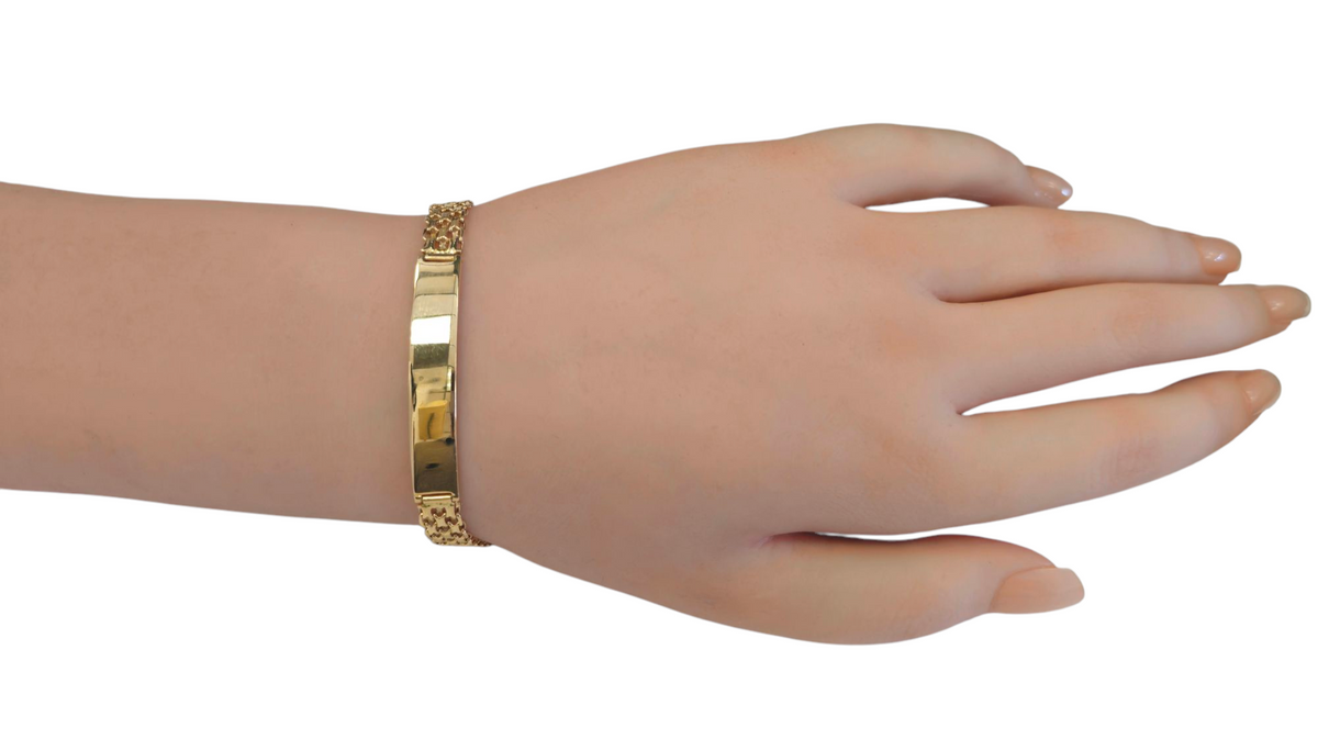 Italian Yellow Gold ID Bracelet in 14 Karat Yellow Gold