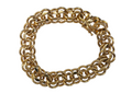 Double Link Bracelet 12mm Wide in 14 Karat Yellow Gold