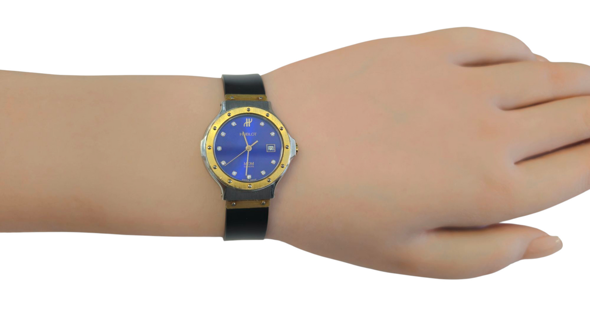 Hublot Ladies Watch Classic 28mm Blue Diamond Dial Two Tone