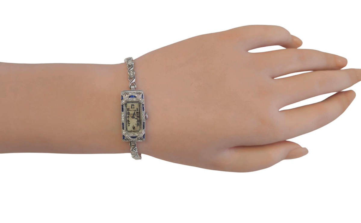 Waltham Ladies Watch with Diamond and Sapphires Circa 1950