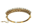 Old European Bangle Bracelet with 4.30 Carats of Diamonds in 14 Karat Yellow Gold
