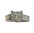 Quadruple Princess Cut Diamond Ring in 14 Karat White Gold