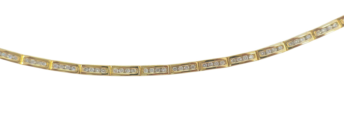 Channel Set Diamond Tennis Bracelet in 14 Karat Yellow Gold