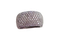 Wide Diamond Band Pave Ring in 14 Karat White Gold