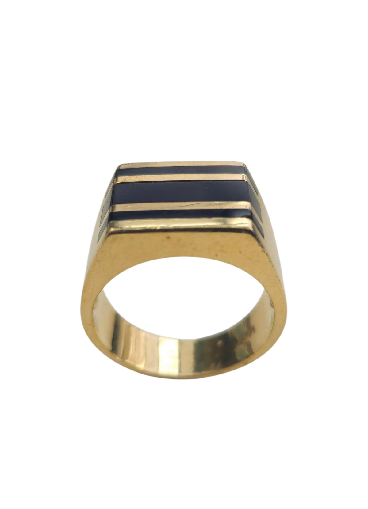 Onyx Signet Men's Ring in 14 Karat Yellow Gold