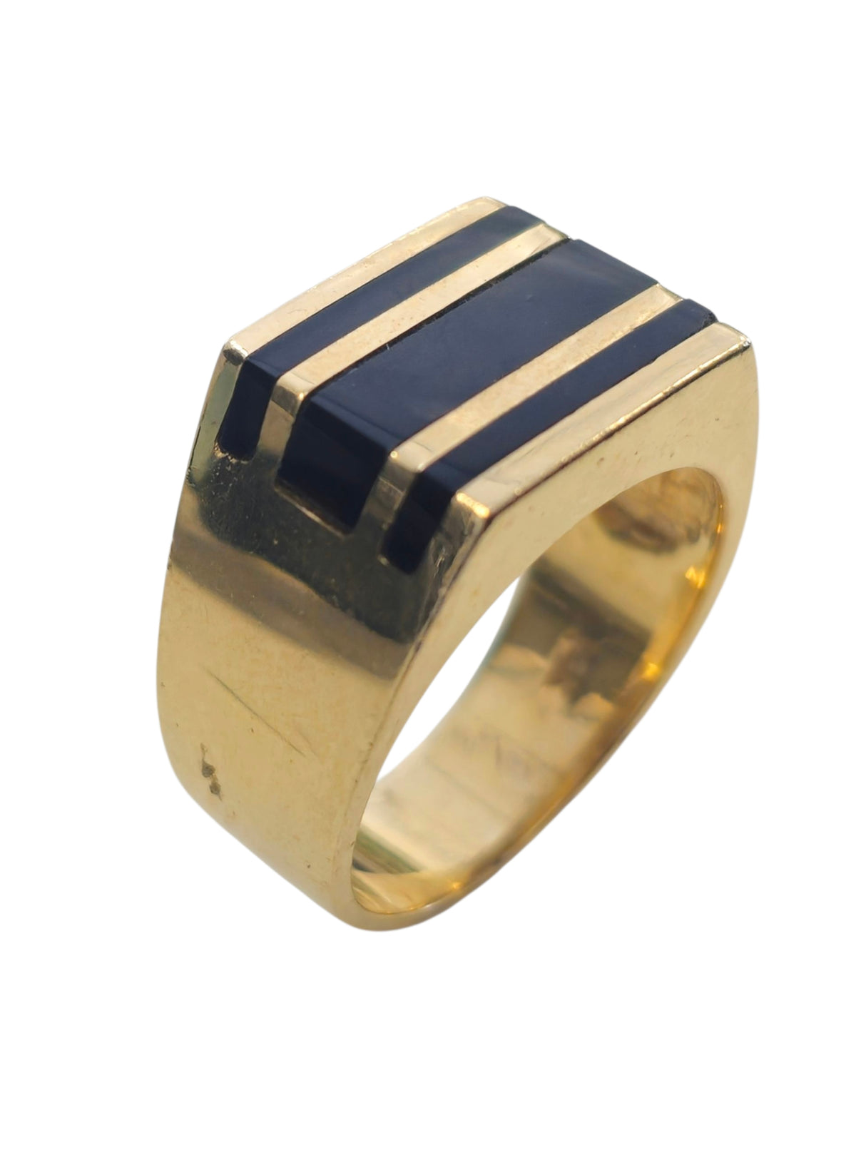 Onyx Signet Men's Ring in 14 Karat Yellow Gold