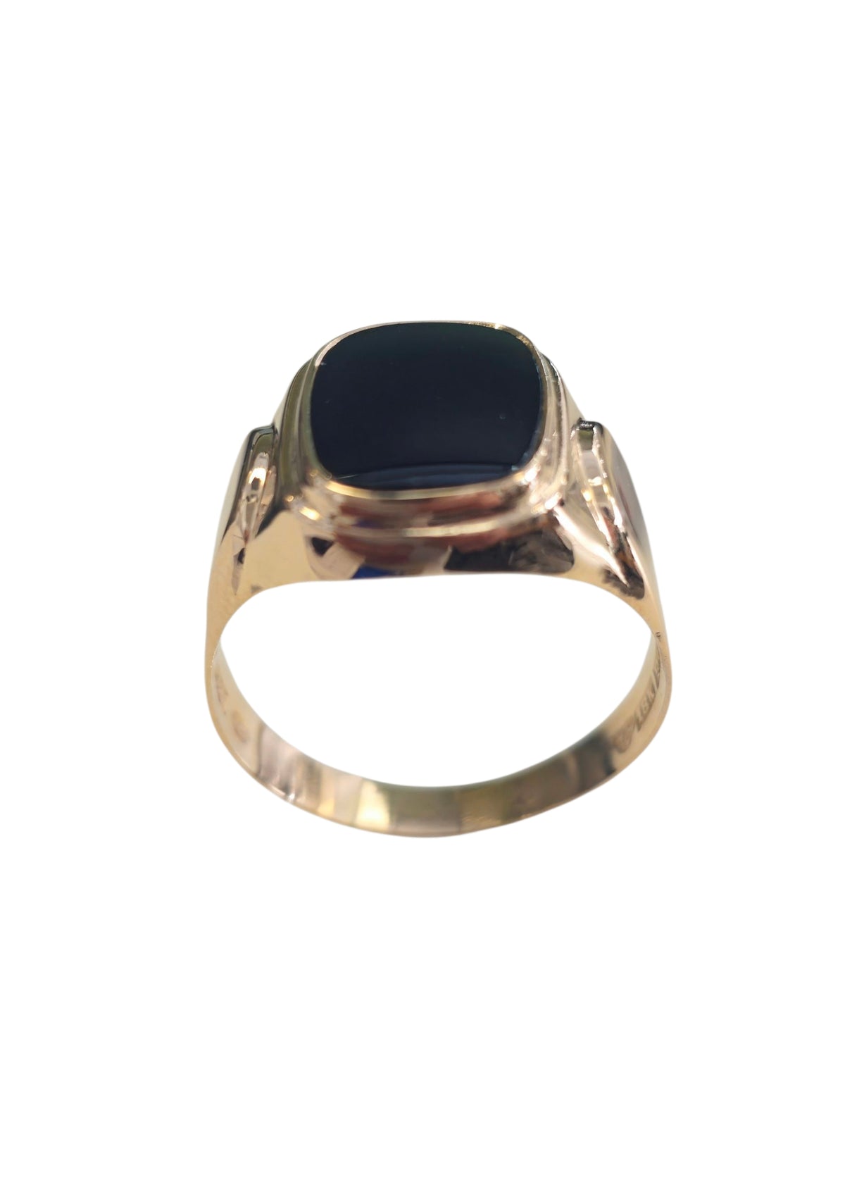 Men's Onyx Signet Ring in 18 Karat Rose Gold