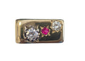 Men's Ruby and Diamond Ring in 14 Karat Yellow Gold