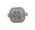Squared Halo Diamond Ring in 14 Karat White Gold