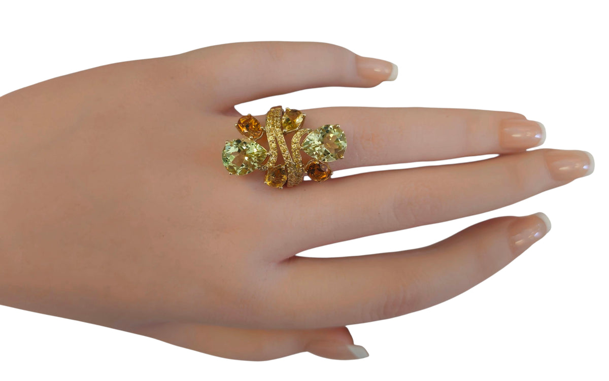 Citrine Ring in 14 Karat Yellow Gold