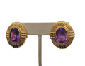 Amethyst Earrings in 14 Karat Yellow Gold