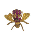 Ruby Bee Brooch in 18 Karat Yellow Gold