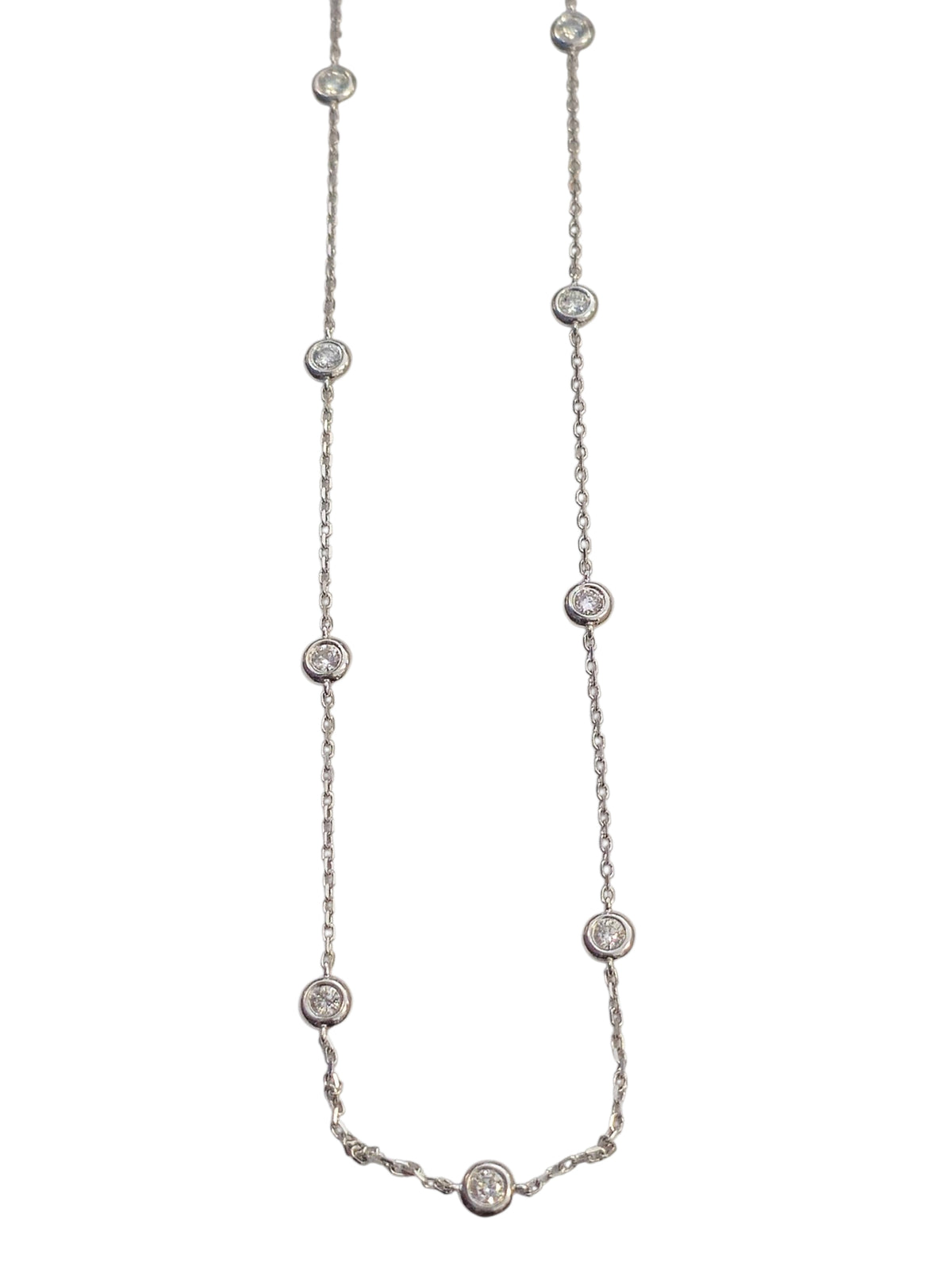 Diamond by the Yard Necklace in 14 Karat White Gold
