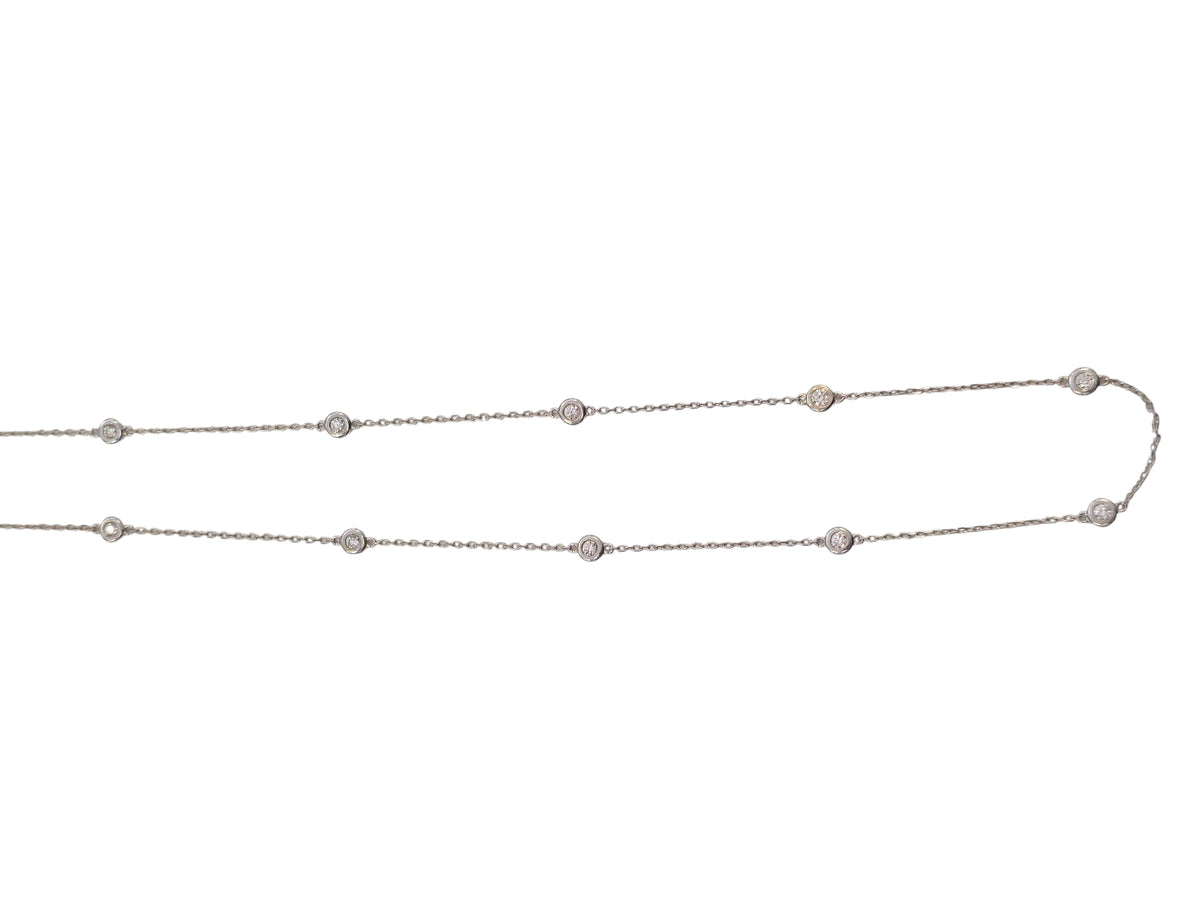 Diamond by the Yard Necklace in 14 Karat White Gold