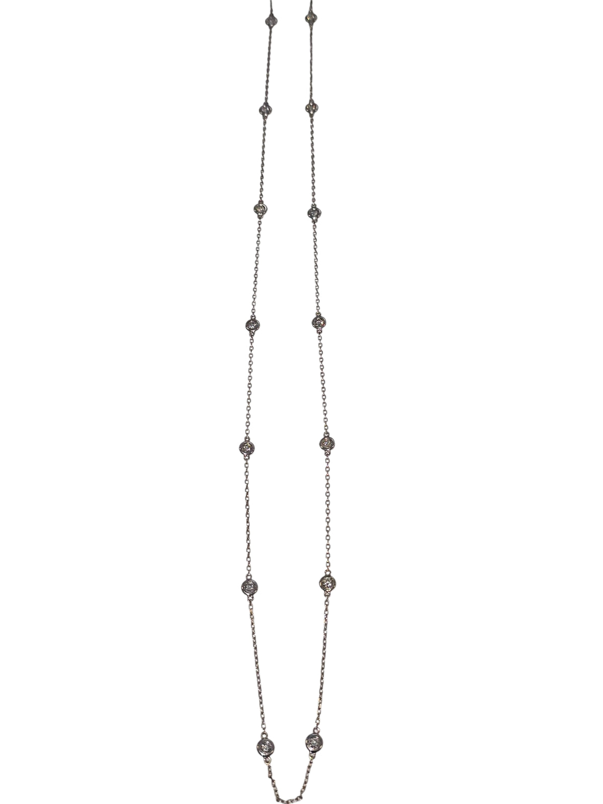 Diamond by the Yard Necklace in 14 Karat White Gold