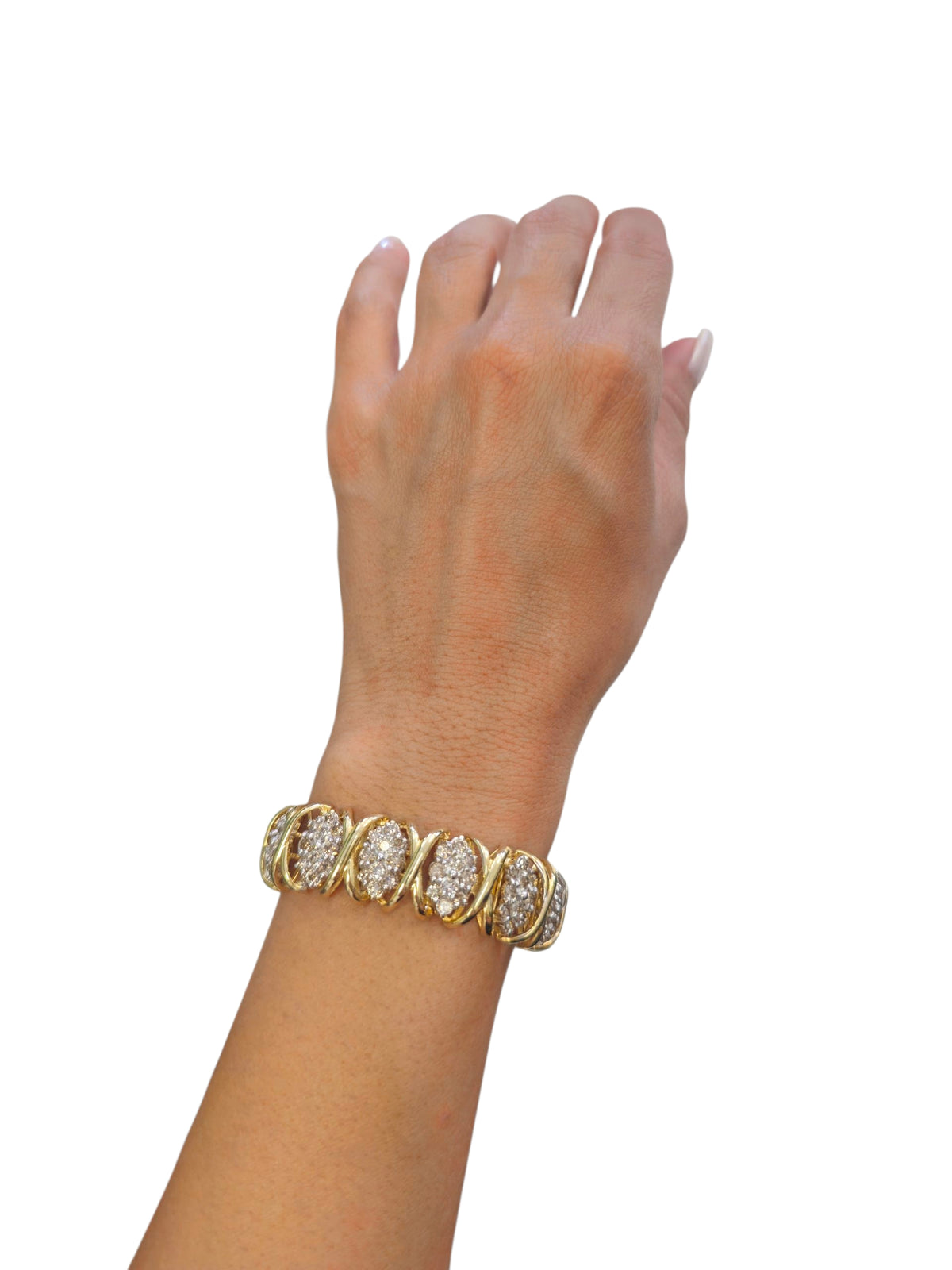 Ladies Tennis Bracelet with Diamond in 14 Karat Yellow Gold