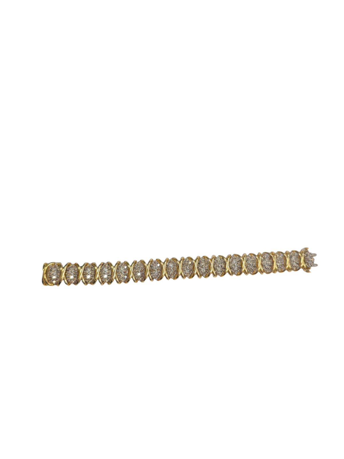 Ladies Tennis Bracelet with Diamond in 14 Karat Yellow Gold