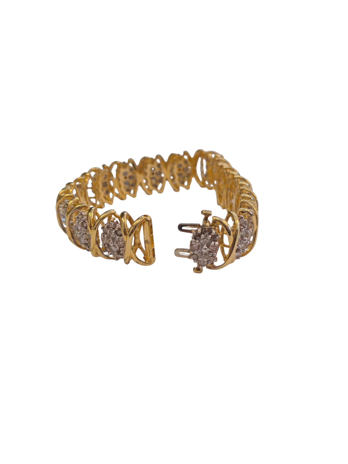 Ladies Tennis Bracelet with Diamond in 14 Karat Yellow Gold