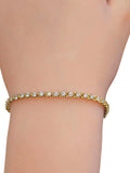 Yellow Gold 3 Prong Diamond Tennis Bracelet in 14 Karat Yellow Gold