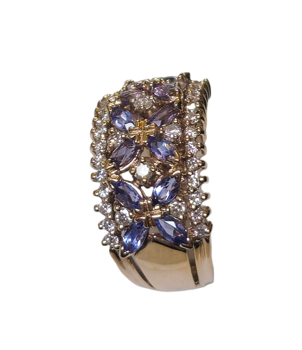 Tanzanite Diamond Ring in 14 Karat Yellow Gold