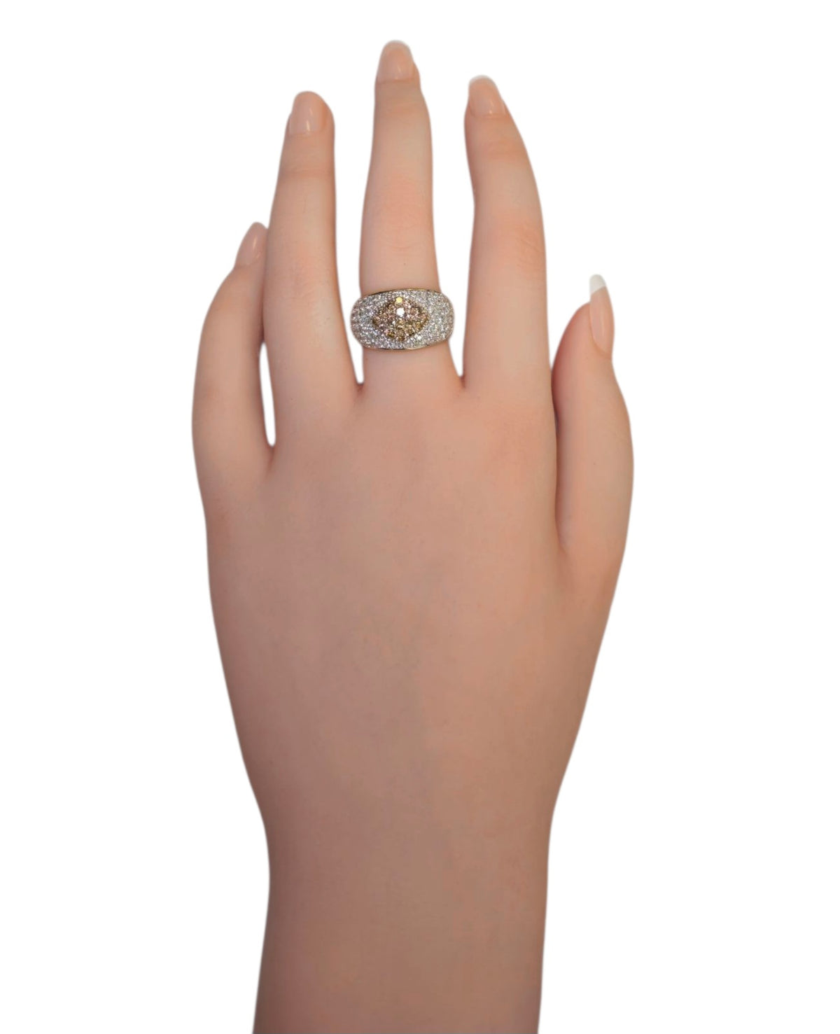 Pave Dome Diamond Ring in 18 Karat Yellow Gold