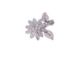 Flower Ring with Diamond in 18 Karat White Gold
