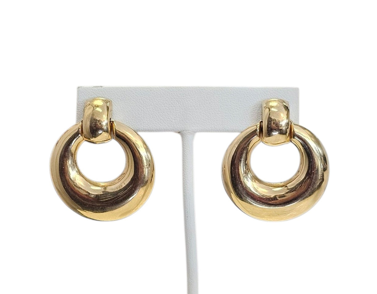 Vintage Circle Earrings in 14 Karat Yellow Gold