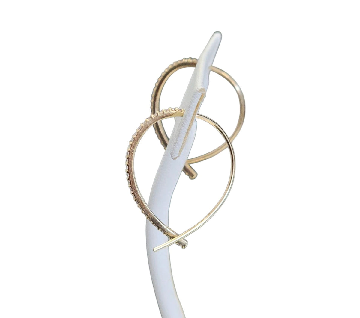 Lana Thin Diamond Hook Drop Earrings in 14 Karat Gold