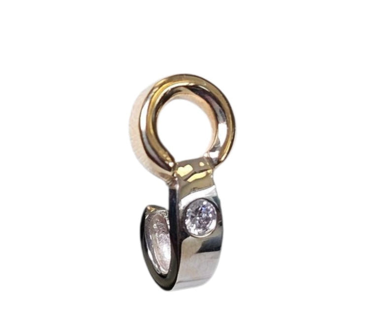 Two Tone Earrings in 18 Karat white and Yellow Gold