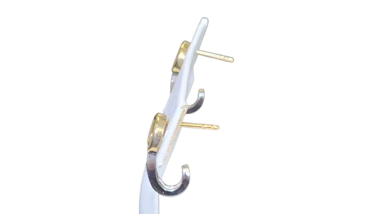 Two Tone Earrings in 18 Karat white and Yellow Gold
