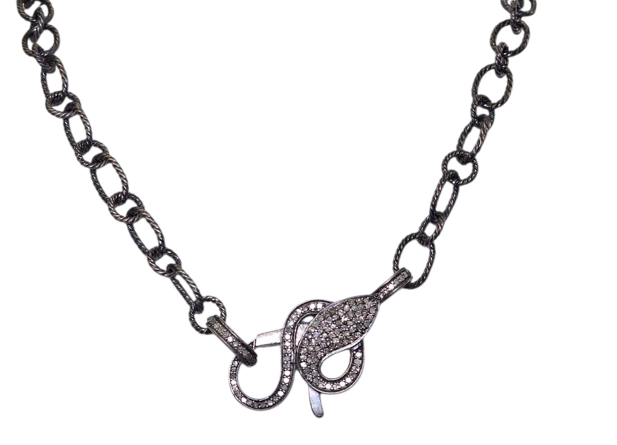 Horn with Diamond Cap in Sterling Silver