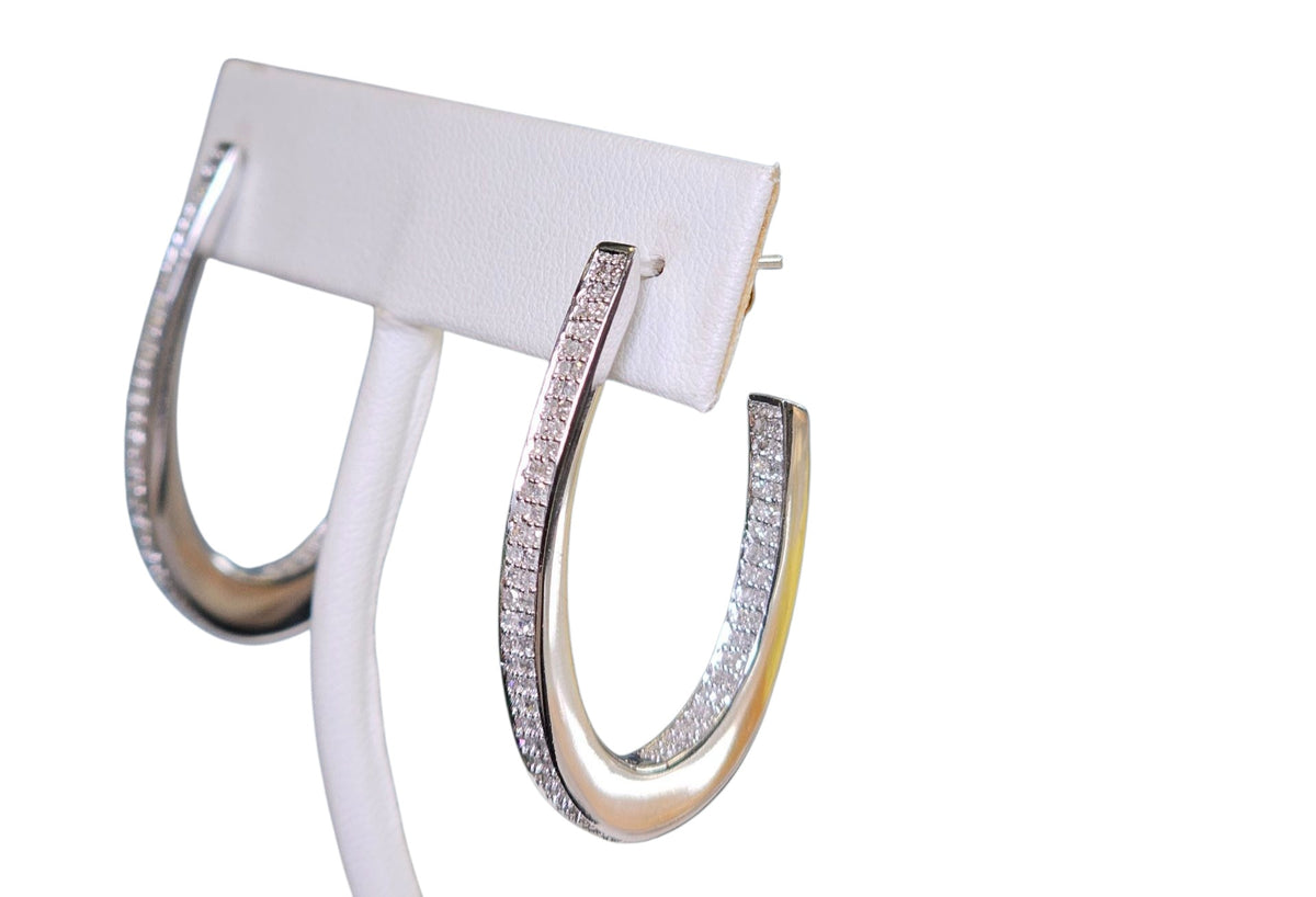 Inside Out 14 Karat White Gold Diamond Earrings