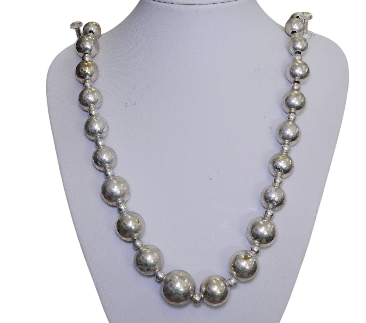 Beaded Silver Necklace