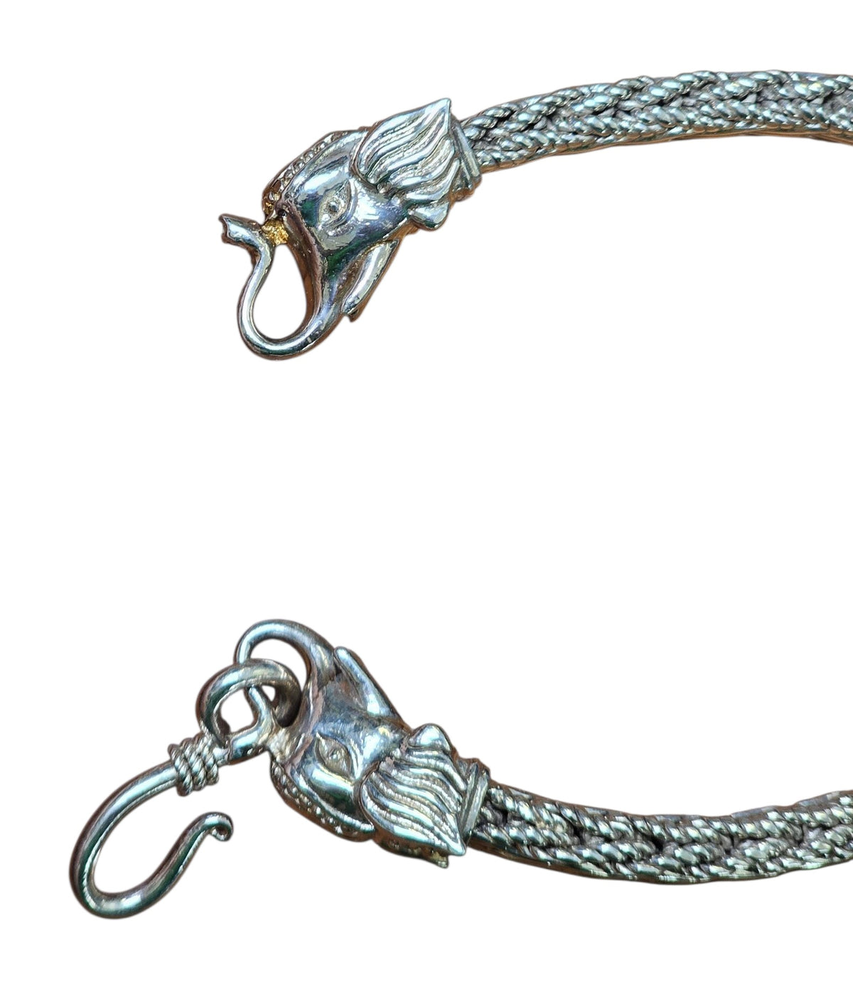 Double Elephant Bracelet in Sterling Silver