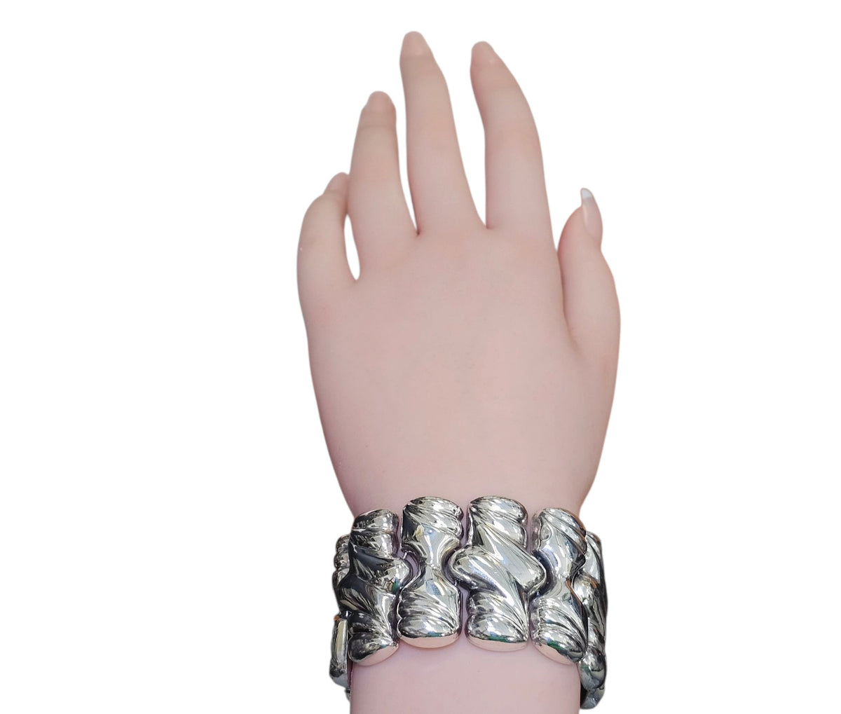 Chrome Wave Silver Bracelet