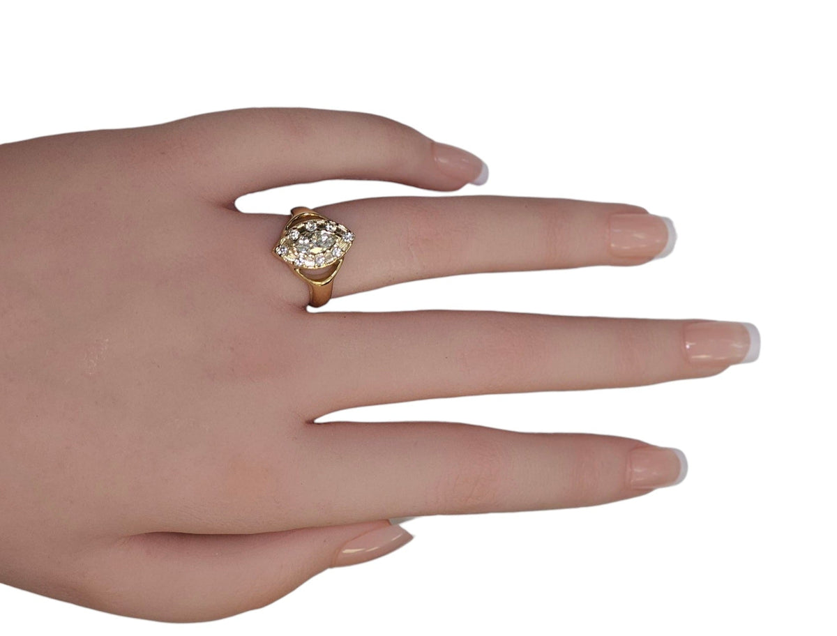 Marquise Diamond Ring in 14 karat Yellow Gold