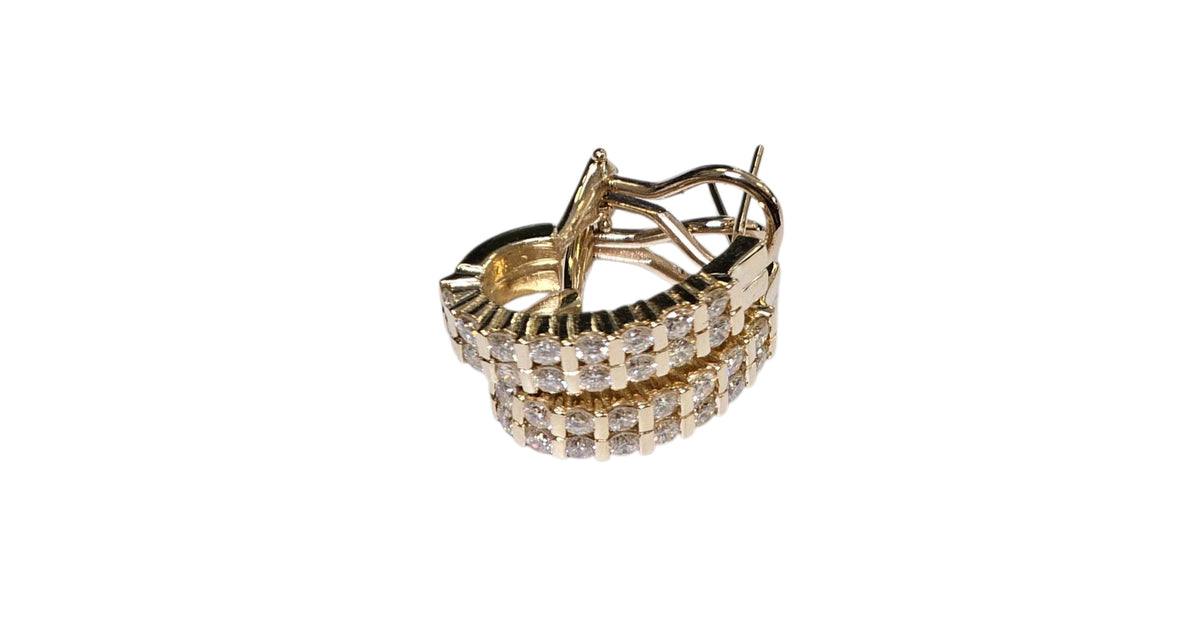 J-Hoop Diamond Hearing in 14 Karat Yellow Gold