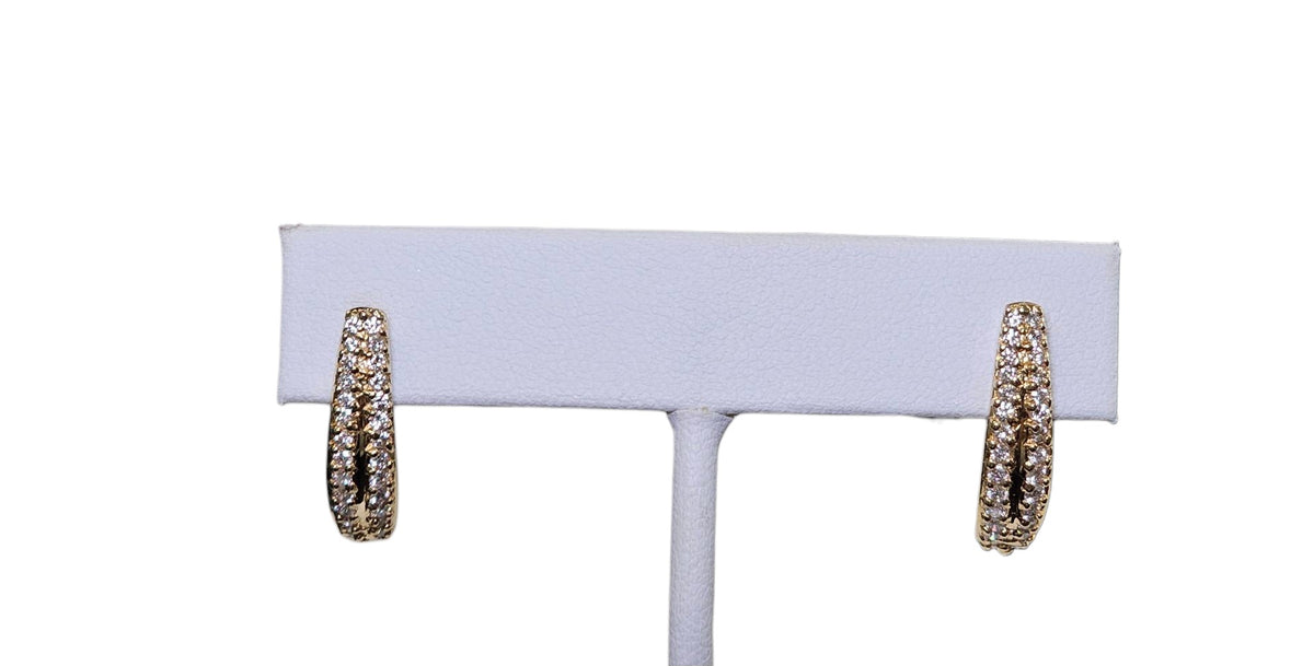 Natural Diamond Half-Loop Earring in 18 Karat Yellow Gold