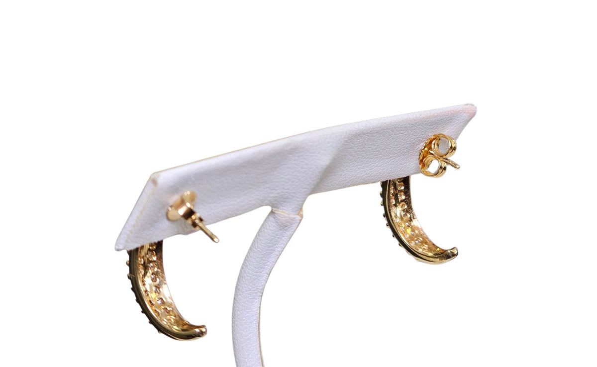 Natural Diamond Half-Loop Earring in 18 Karat Yellow Gold