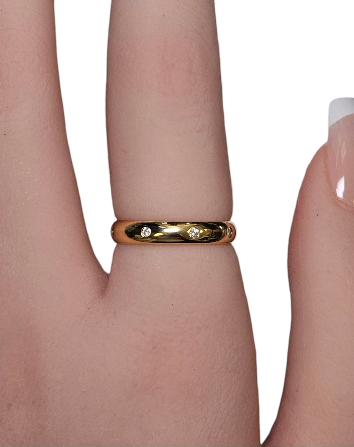 Band Burnish Set Diamond Ring in 18 Karat Gold