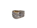 Baguette and Round Diamond Ring in 18 Karat Yellow Gold