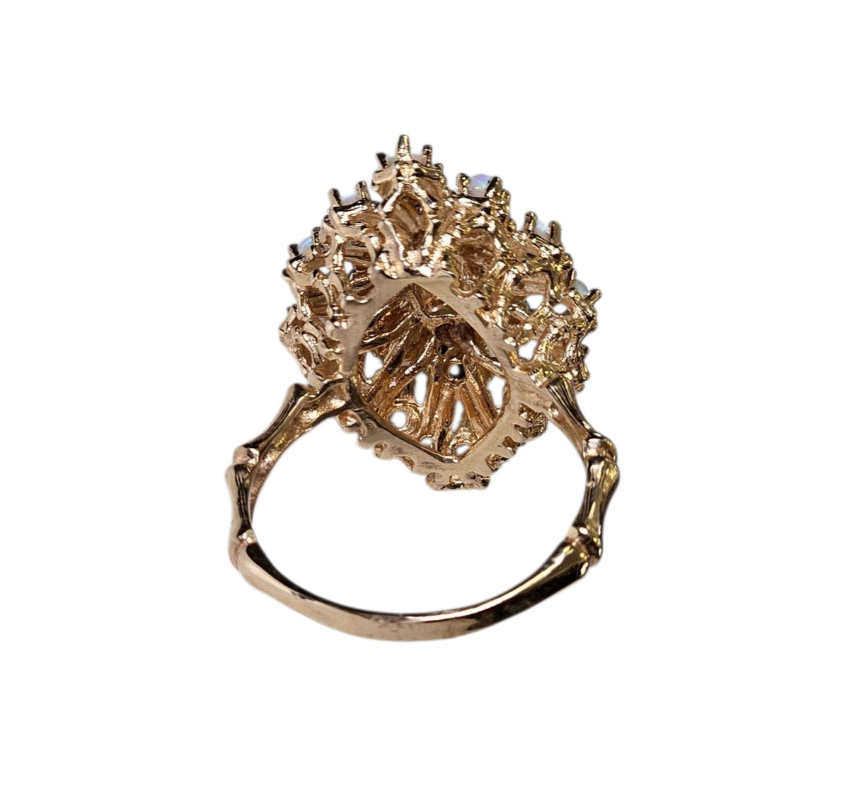 Opal and Sapphire Ring in 14 Karat Yellow Gold