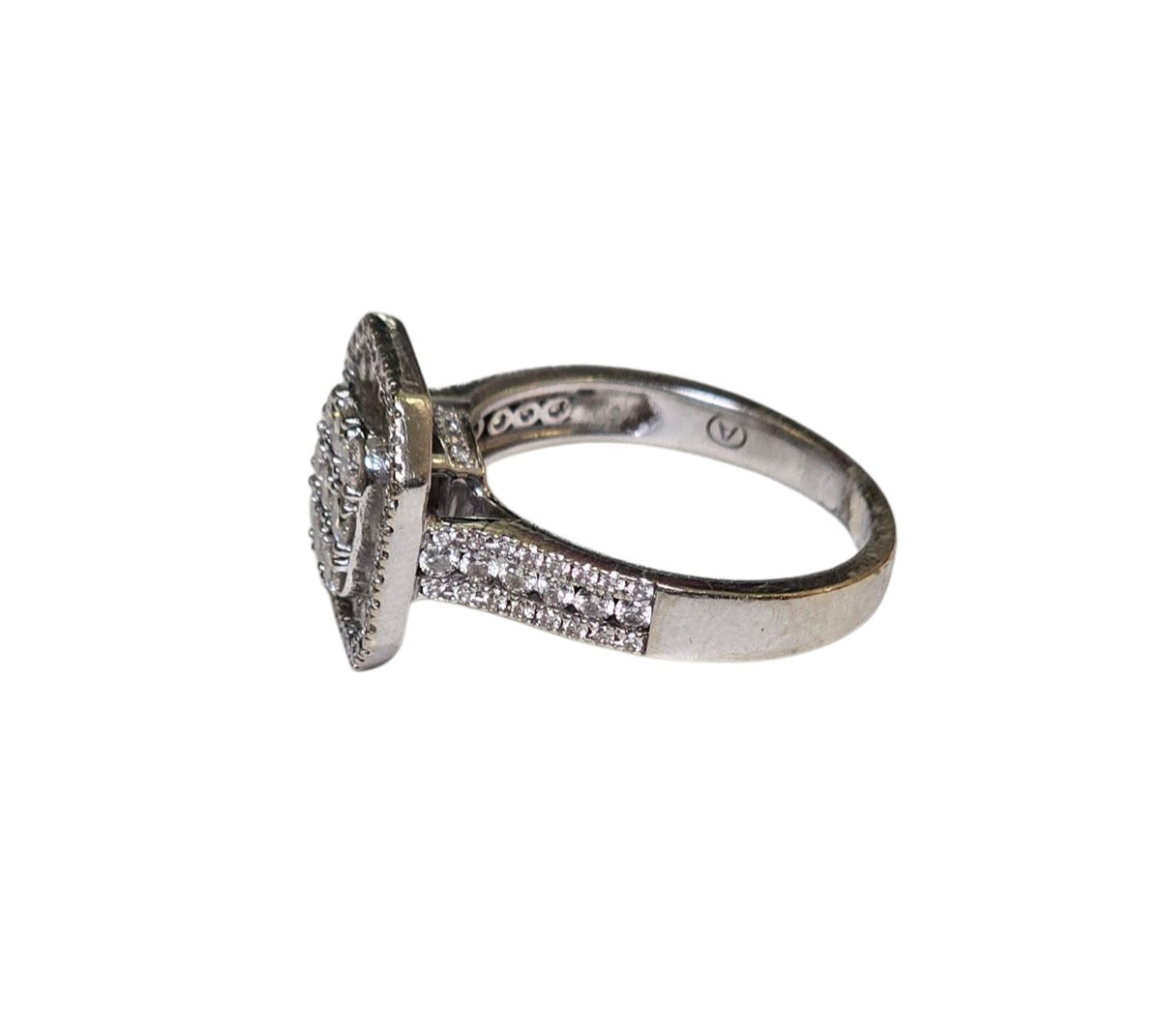 Cushion Cut Diamond Ring in 14 Karat White Gold