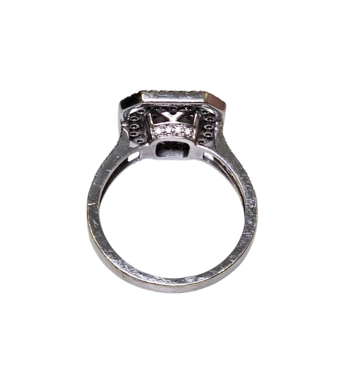 Cushion Cut Diamond Ring in 14 Karat White Gold