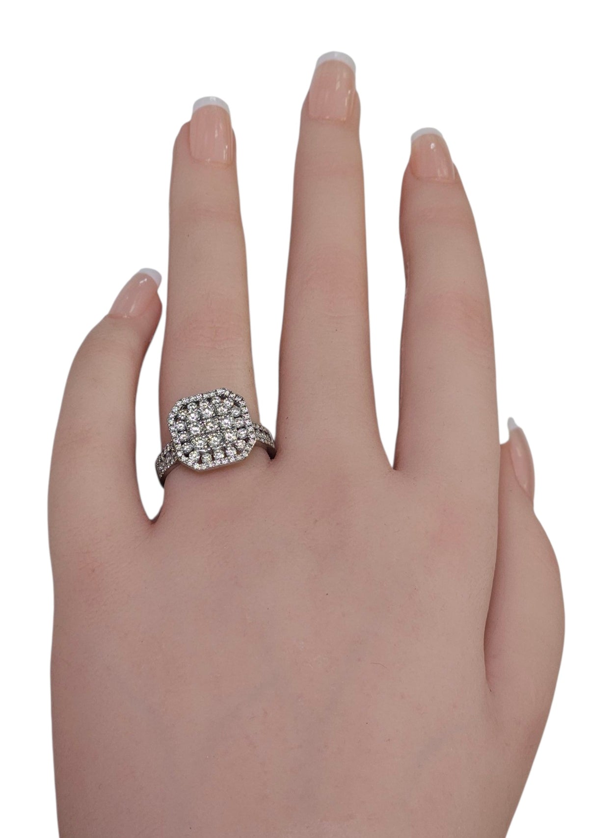 Cushion Cut Diamond Ring in 14 Karat White Gold